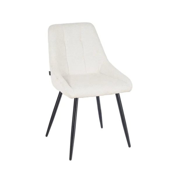 Chaise Rembourrée Alma Sable Pieds Noirs | Ukukhome